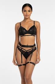 Sheer mesh lingerie set
