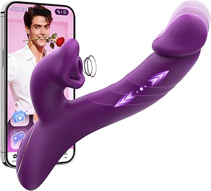 Toendi Sucking Vibrator Rabbit Sex Toy, Nipple Clit Sucker Thrusting Dildo | 9 Suction Modes, 7 Thrusting Dildos Vibrating Modes, App Control Suction Toy, G Spot Vibrators Clitoral Stimulator