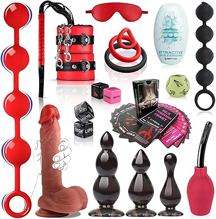 Anal Plug Adult Toys for Men and Couples，Anal Beads Butt Plug Set with Anal Dildo，BDSM Anal Toys Sex kit with Anal Training Sets and SM Games