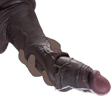Big Black Foreskin Uncut Dildo Sex Toy,10 Inch BBC Huge Thick Dildo for Men Gay Women, Realistic Silicone Dildos with Powerful Suction Cup, Lifelike Large Massive Dildos for Anal Vagina Stimulation
