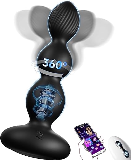 BEISAR Anal Beads Anal Toys, Prostate Massager Male Sex Toys for Men Sex Toy with 9 Rotating Vibrating App Remote Control Butt Plug Adult Toys Anal Dildo Male Vibrator Anal Plug for Women