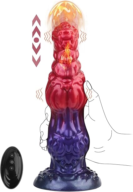 Thrusting Dildo Monster Huge Dildo Vibrator, 9.6" Knot Dildos Adult Sex Toys for Women with Strong Suction Cup, Remote Control Heated Anal G Spot Dildo with 10 Quick Thrusting&10 Vibrating Modes
