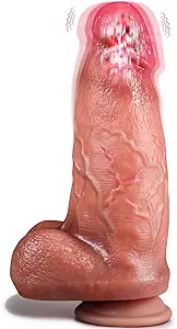 Vibrating Huge Thick Dildo Vibrator, 2.8'' Diameter Dildo with 10 Vibrating Modes & Remote Control for G Spot Vagina Anal Sex Stimulation Women and Couple