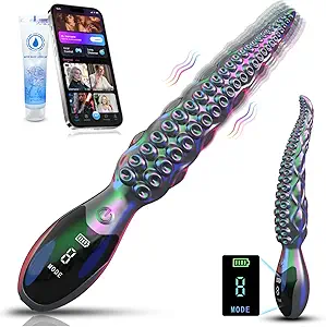 Octopus Tentacle Dildo Sex Toys, 10.7" Monster Fantasy Silicone Vibrator | AI APP Control, 9 Vibration Modes, Women Sex Toys Vibrator for G Spot, Anal, Vagina & Clitoral Stimulation, LED Display